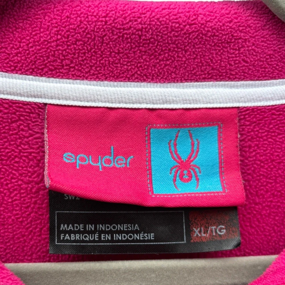 Spyder Girls XL Bright Pink Knit Endure Full Zip Fleece Lined Stryke Ski Jacket